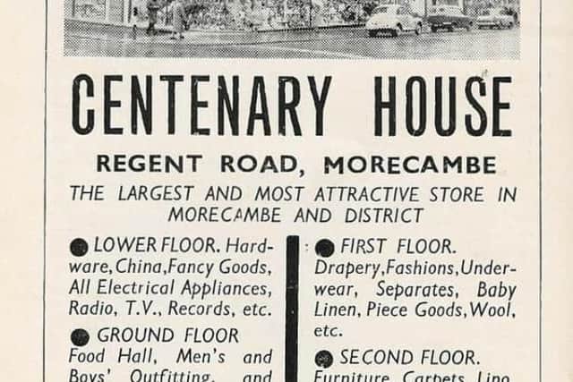 An old flyer for Centenary House on Regent Road in Morecambe.