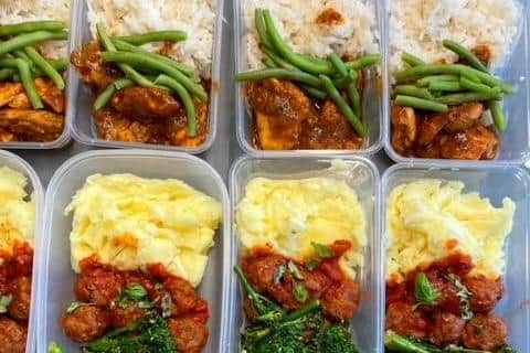 Alisha  batch cooks meals and stores them in containers in the fridge.
