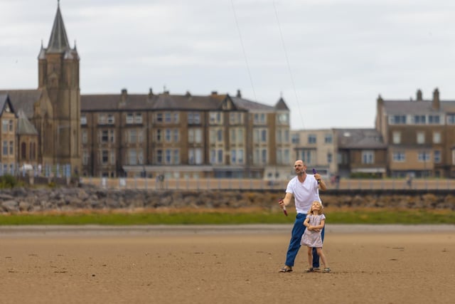 Flying a kite at the Catch the Wind kite festival in Morecambe at the weekend. Picture by Jamie Buttershaw.