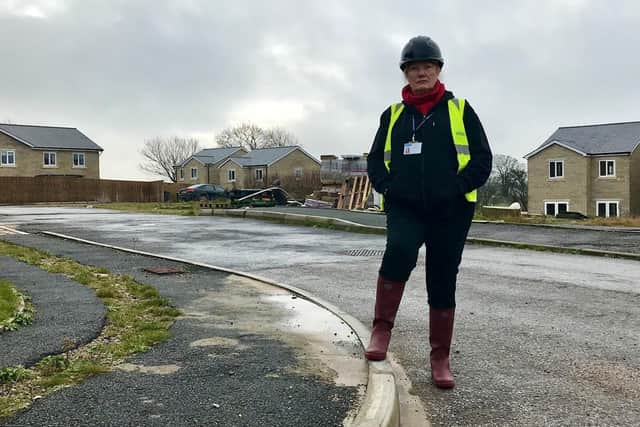 Coun Sally Maddocks at the Cockerham housing estate.