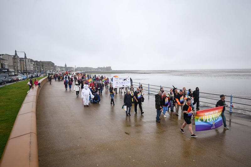 A bit of rain didn't stop the fun at the Morecambe Pride parade.