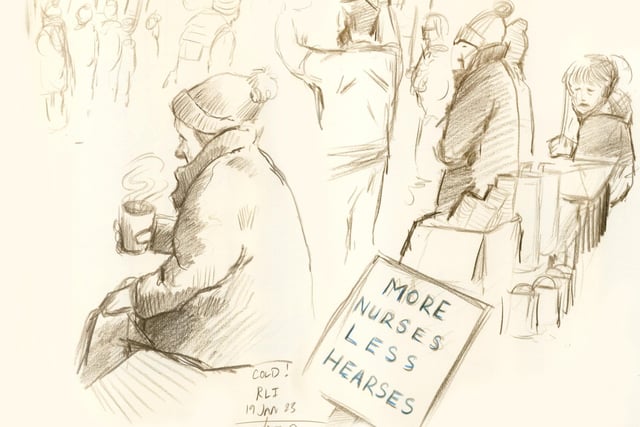 One of Philip Ferguson Jones's sketches from the Royal Lancaster Infirmary.