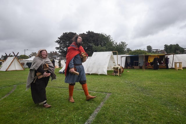 Two people in Viking clothing at Heysham Viking Festival. Picture by Daniel Martino.