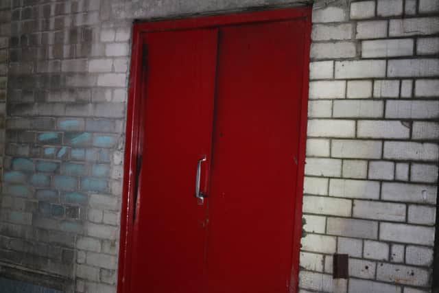 External doors at the Gordon Working Men's Club in Morecambe. Picture from Lancashire Fire and Rescue Service.