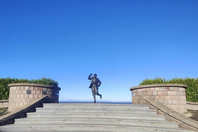 Eric Morecambe statue in Morecambe is popular with tourists in the town.