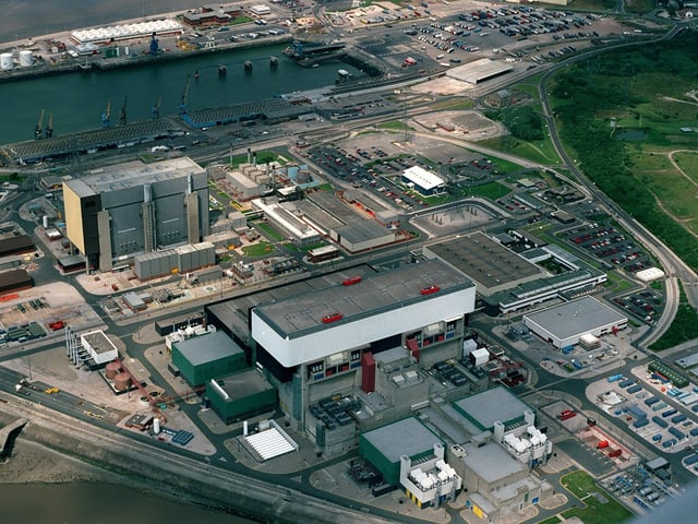 An aerial view of Heysham Power Stations.
