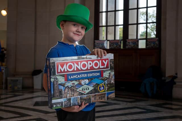 Five-year-old James Jones-Turner, who won a competition to attend the launch of the new game.