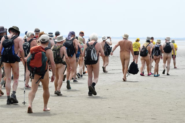 The weather was kind for the naked walkers.