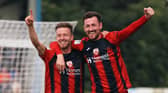 Paul Lewis (right) has scored twice this season for Morecambe