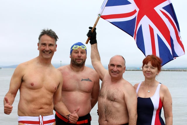 These hardy souls took part in the wild swim.