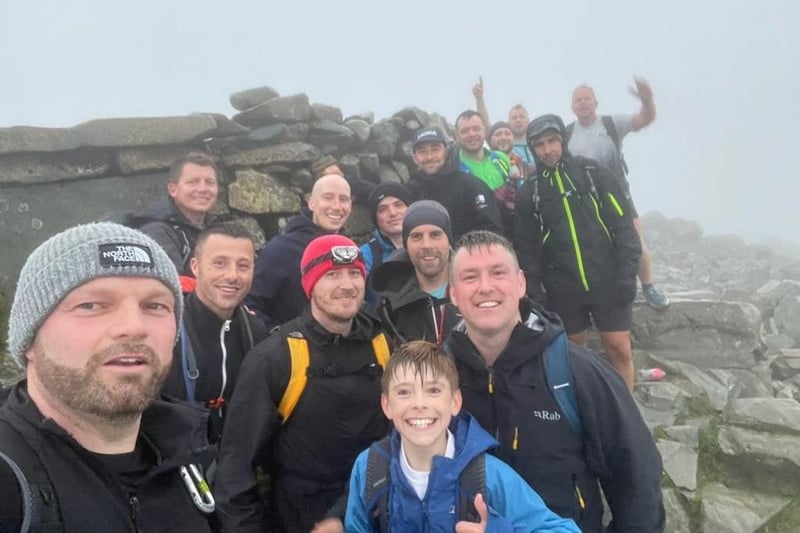 Time for a quick selfie at the summit of Scafell Pike.