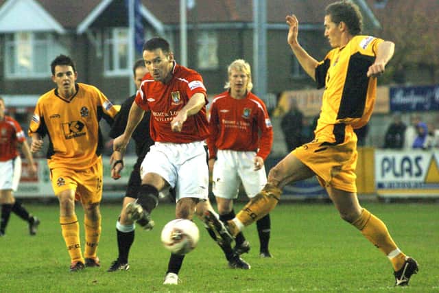 Ged Brannan in action during his playing days with Morecambe Picture: Darren Andrews