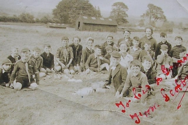 11th Morecambe (Parish Church) Wolf Cub Pack at camp at Burton-in-Lonsdale in the Summer of 1942.