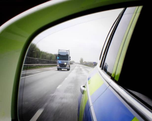 Police used an unmarked lorry to pull up alongside other vehicles and gather video footage of driving offences being committed.