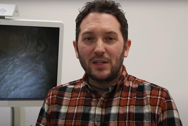 Jon Richardson chats during his visit to open the new RLI Urology Department.