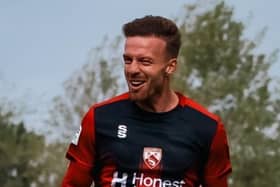 Elliot Newby was one of the Shrimps’ scorers against Darlington on Saturday (photo: Morecambe FC)
