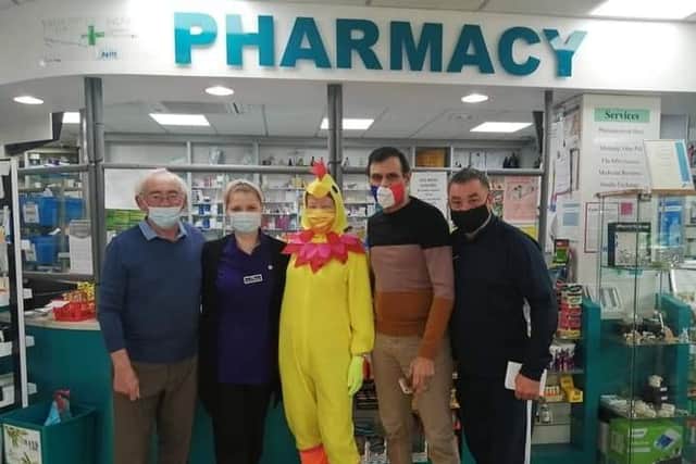 Bringing a smile... some of the team from Dalton Square Pharmacy in Lancaster.