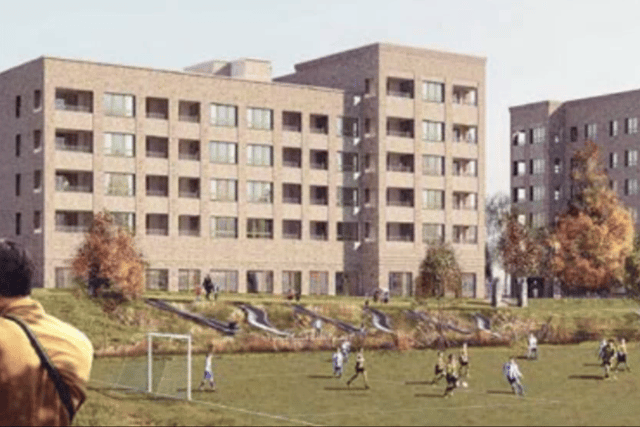 An image of potential new homes at the former Skerton High School site.