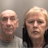 From left: Ian Shacklady, 67, Gillian Melville, 66, and another conspirator, John Germaine.
