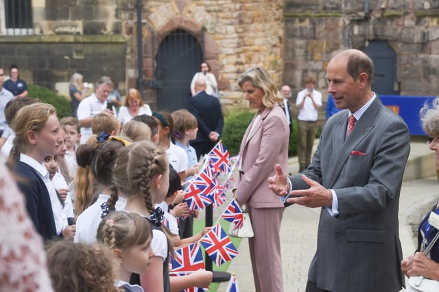 The Earl and Countess of Wessex visit Lancaster Castle in 2022.