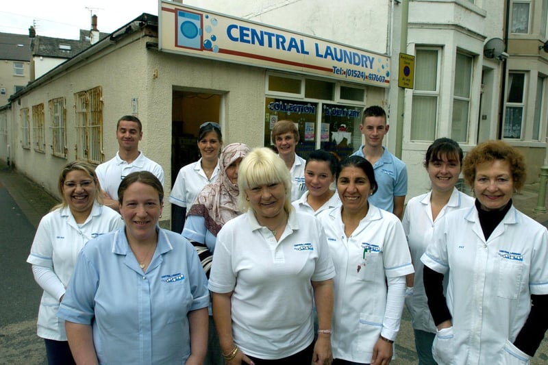 Staff at Central Laundry in Clarence Street, Morecambe.