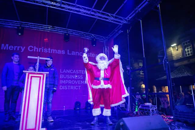 Lancaster's Christmas lights will once again be switched on by Father Christmas.