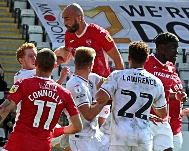 Morecambe have a poor record against MK Dons to try and overturn this weekend Picture: Michael Williamson