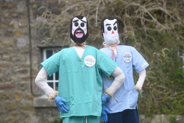 Scarecrow doctors at the festival.