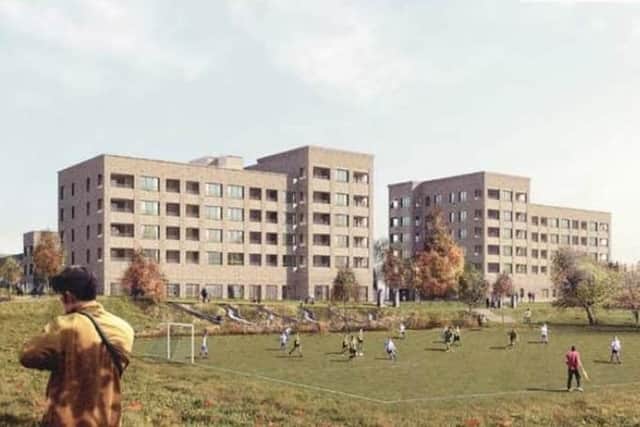 An artist's impression of how the new housing could look on the Skerton High School site.