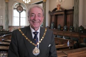Keith Iddon pictured after donning the chains of office in his new role as Lancashire County Councill's chairman just last month
