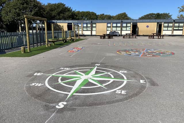 The new playground at Heysham St Peter's CE Primary School.