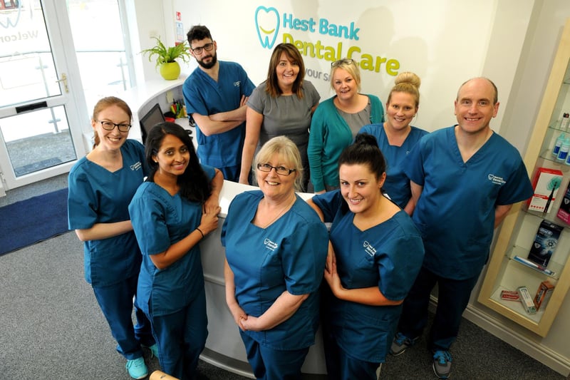 Staff at Hest Bank Dental Surgery, Marine Road, Hest Bank, pictured in 2018.