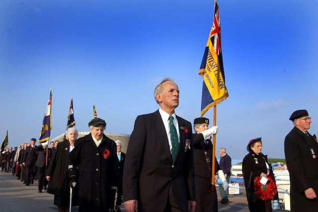 The parade on the promenade for Morecambe's Remembrance service