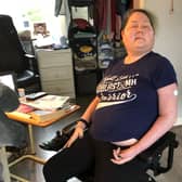 Louise Chambers with her new electric wheelchair.