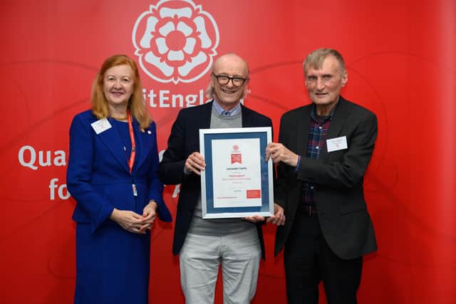 Dr Colin Penny and James Houghton receiving the VisitEngland award.
