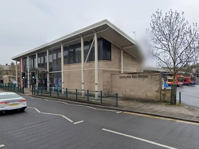 Lancaster bus station has partially closed due to a broken manhole cover. Picture from Google Street View.