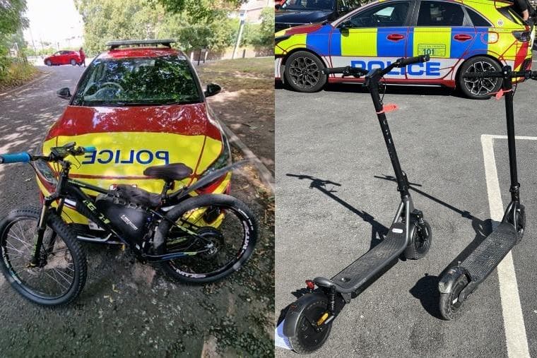 Police seize e-scooters and e-bikes on Lancaster to Morecambe cycle track