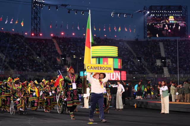 Athletes from Cameroon enter the stadium during the opening ceremony of the Birmingham 2022 Commonwealth Games