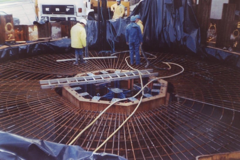 Taken during the concrete process at the Polo Tower, Morecambe, 1994/5.