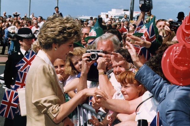 The Princess of Wales and the crowds along Blackpool front