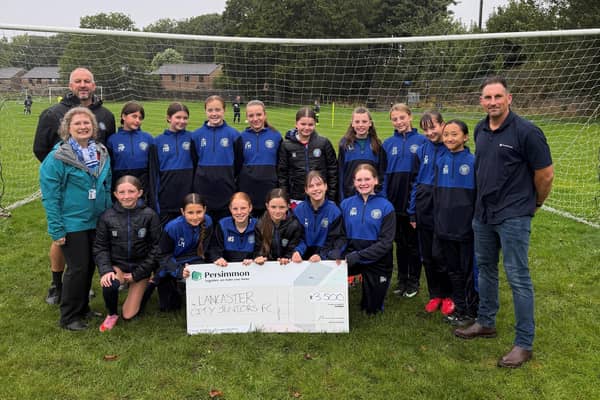 Persimmon Homes Lancashire has donated £3,500 to Lancaster City Juniors through its Community Champions initiative.