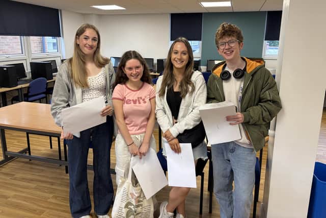 Our Lady's pupils receive their A-level results.