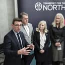 Pictured at last year's summit of Transport fir the North are, left to right Mayor of Greater Manchester Andy Burnham, Mayor of Liverpool City Region Steve Rotheram, Mayor West Yorkshire Tracy Brabin, Acting Chair Councillor Louise Gittins Cheshire West and Chester and Mayor of South Yorkshire Dan Jarvis. PA Photo. 
Photo credit: Danny Lawson/PA Wire