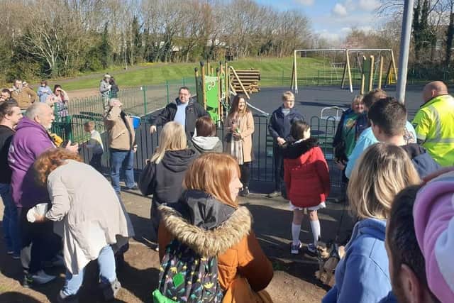 The opening of the new Crag Bank play area.
