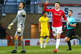 Jensen Weir scored his eighth goal of the season as Morecambe defeated Burton Albion on New Year's Day Picture: Jack Taylor
