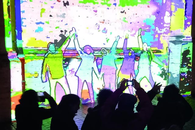 MAPP is an interactive video system brought to Morecambe by Dutch artists AlexP. Step into the light and be scanned, then step aside to see your image appear in vibrant colour as a live projection.