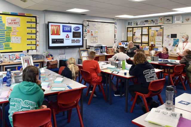 Christ Church C. of E Primary and Willow Lane County Primary had an excellent workshop for their Y6 students on “Illuminated Lettering.” Picture by Steve Pendrill Photography.