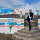 Sally-Ann Fawcett fulfils her dream of following in the footsteps of the Miss Great Britain contest's origins, at the site of the old Super Swimming Stadium in Morecambe.