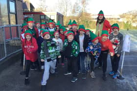 Carnforth RotaKids take part in a Christmas elf run which raised money for St John’s Hospice.