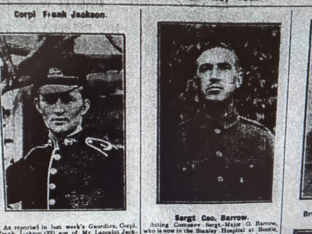 Cpl Frank Jackson's obituary in the Lancaster Guardian in May, 1915. Photo: Shaun Corkerry